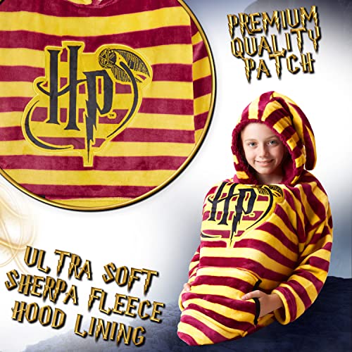 Harry Potter Oversized Hoodie Blanket for Girls Boys, Gifts for Kids Red - Image 6