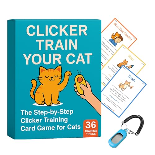Cat Clicker Training Kit with 36 Trick Cards
