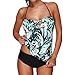 Produktbild TIMEMEAN Tankini Damen Bauchweg Mittlere High Waist Push Up Gepolsterter BH Drucken Bikini Set
