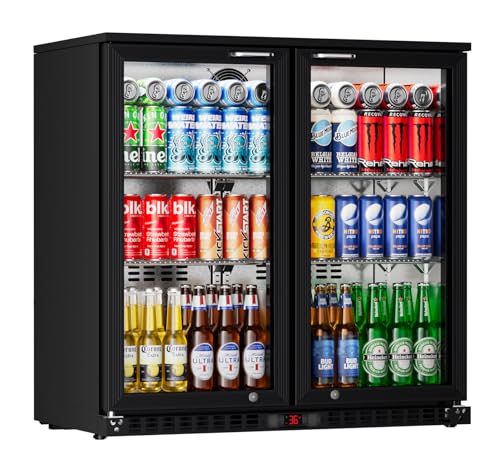 ECEVT 36' W Back Bar Cooler Under Counter Beverage Refrigerator 2 Glass Door 7.4 Cu.ft for Beer Soda...
