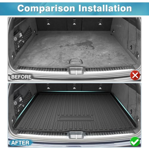 Image of Mixsuper Custom Fit Cargo Liner for Mercedes-Benz GLE Class 2020-2026, All Weather Cargo Mat for Mercedes Benz GLE SUV 5 Passenger, Trunk Mat Anti-Slip Rear Trunk Liner Black