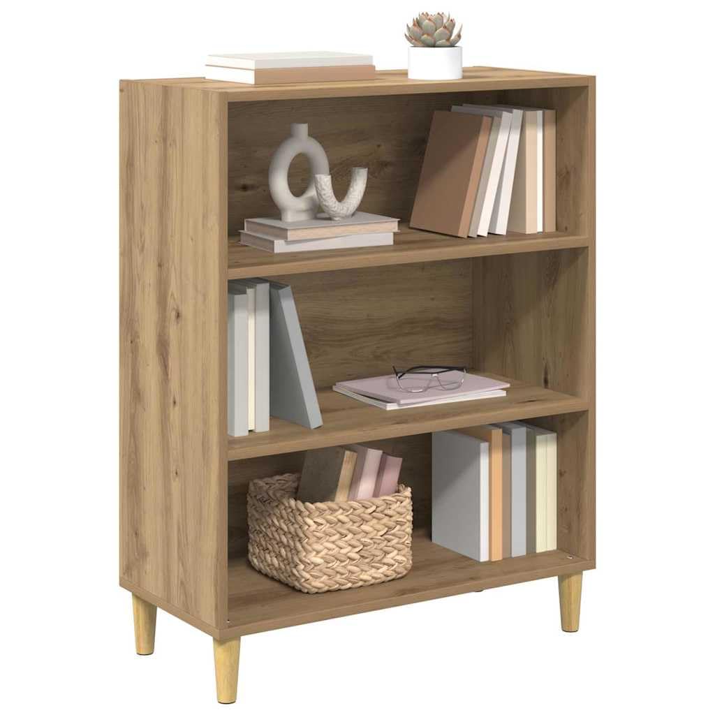 Aparador de madera de roble Artisan, 69,5 x 32,5 x 90 cm, con estantes y superficie resistente a las manchas para comedor y sala de estar, mueble de pie con robusto
