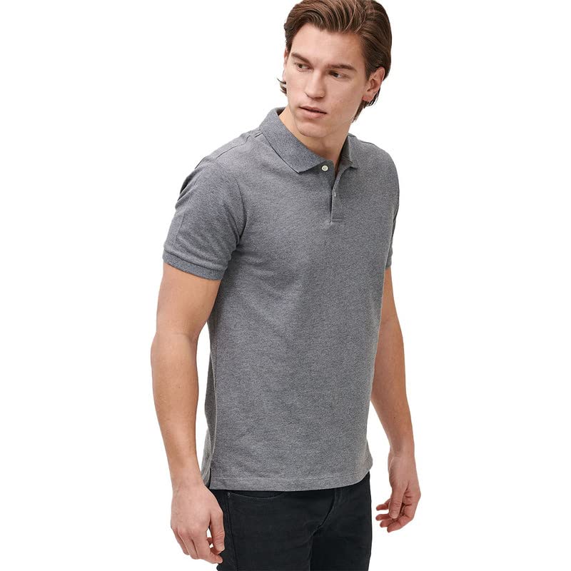 Swag Swami Men's Collar Neck Regular Fit Semiformal Office Wear Outdoor Polo Neck Grey Melange Colour Plain Solid Cotton T-Shirt