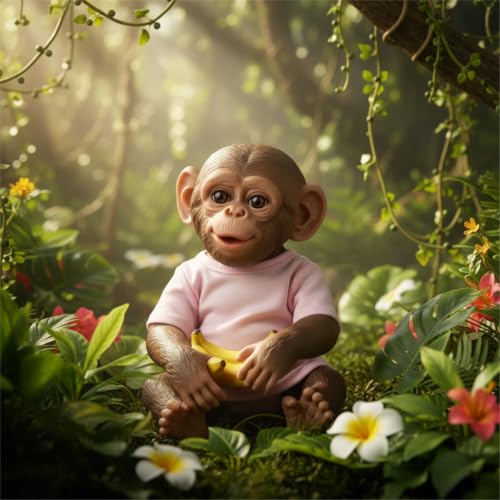 Muñeca Reborn Mono 50cm Cuerpo Completo Vinilo Suave miniatura 6