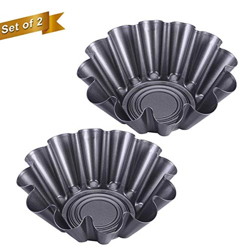 Large Non-Stick Fluted Tortilla Shell Pans, 9 inch Heat Resistant Flower Baking Molds,Brioche