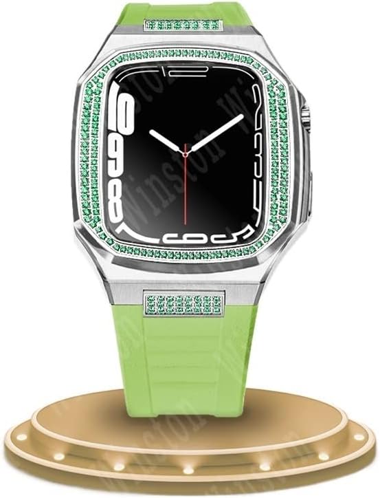 KAPPDE 45mm Women Wristband Diamonds Luxury Case for Apple Watch 8 7 45mm Band Mod Kit 44mm Steel Metal Bracelet for Iwatch Series 8 7 6 5 disponible en Yaxa Colombia