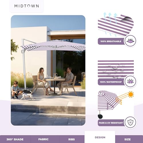 Image of Midtown Umbrellas Grande Square - 9 x 9 Ft Cantilever Umbrella