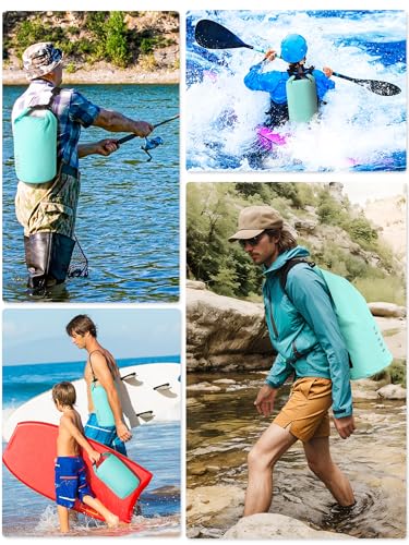 Image of HEETA Waterproof Dry Bag for Women Men, 5L /10L /20L /30L /40L Roll Top Lightweight Dry Storage Bag Backpack with Emergency Whistle for Travel, Kayaking, Boating, Camping, Beach, Cruise Ship Essentials