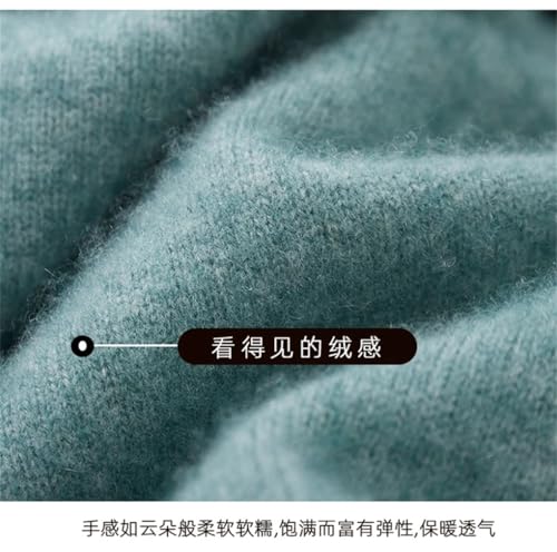 Men's Half High Neck Thick Pullover Jumper Solid Loose Sweater Casual Warm Long Sleeve Knit Sweater4