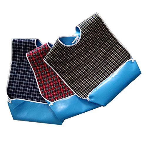 70% Off Discount ROSEBEAR Adult Eating Bib Cloth, Waterproof Washable Aid Apron for Adult Clothing Protector.(3 pcs)