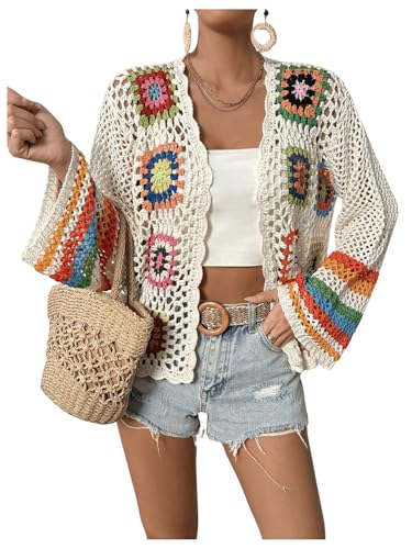 トップス FRONT WAVE CROCHET LIKE KNIT CARDIGAN FRONT WAVE CROCHET LIKE KNIT CARDIGAN
