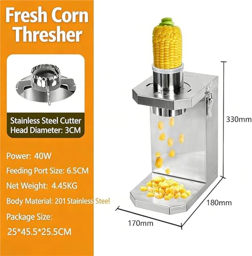 Trebbiatrice elettrica per mais, motore da 40 W, lama in acciaio inox, design compatto per una facile pulizia, strumento essenziale per la preparazione del mais fresco, ad alta efficienza