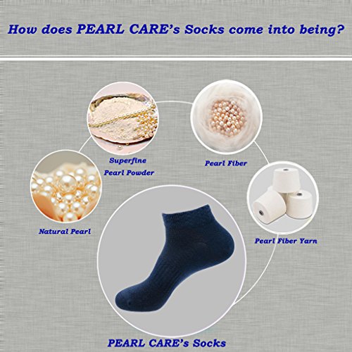 Mens Sports Low Cut Ankle Socks, Cotton & Pearl-Fiber Socks Drcrease-Odor Moisture-Wicking for Sweaty Feet (4 Pack)3