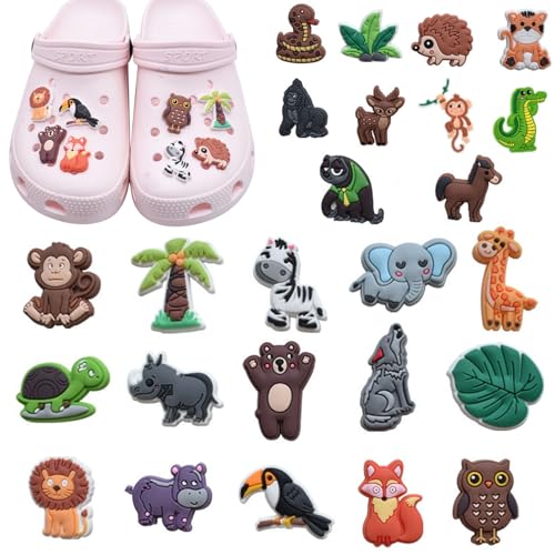 Adornos para zapatos de animales Crocs, 25 piezas de abalorios para zapatos, accesorios desmontables, decoración de zapatos de dibujos animados, accesorios para sandalias, fiestas, regalos de