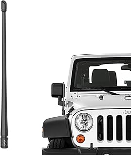 Rydonair Antenna Compatible with Jeep Wrangler JK JKU JL JLU Rubicon Sahara (2007-2023) | 13 inches Flexible Rubber Antenna Replacement | Designed for Optimized FM/AM Reception