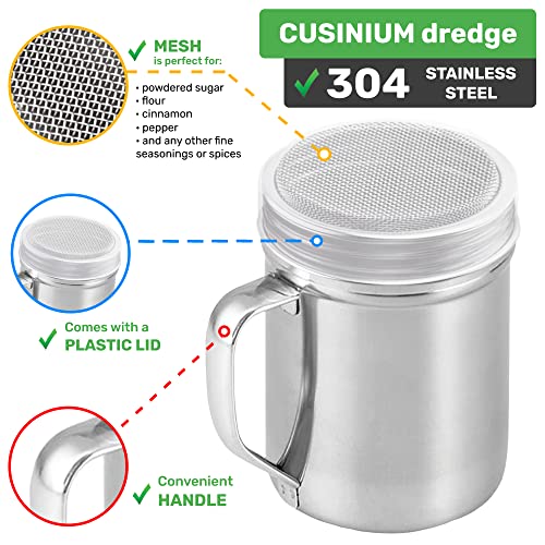 image for CUSINIUM Powdered Sugar Shaker Duster - With Handle - Cinnamon Shaker 