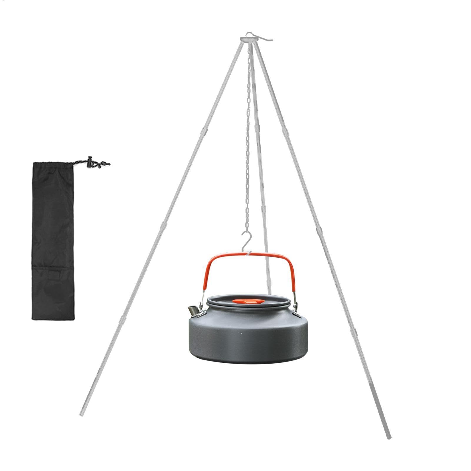 Tripod Cooker - Portable Campfire Stove, Outdoor Cooking Stand | Heavy Duty Tripod for Camping, Adjustable Fire Pit Cooker, Perfect for BBQs, Hiking, and Outdoor Cooking Adventures