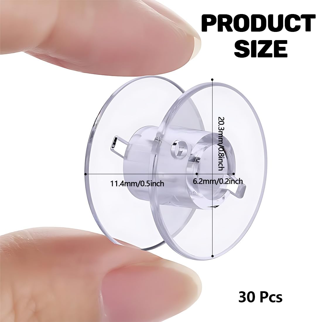 Bobine Per Macchina Da Cucire - 25 Pezzi, Plastica Trasparente, Ø6mm - Universali, Con Scatola Portabobine - Foto 13
