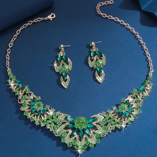 Image of Shining Diva Fashion Stylish Design Fancy Crystal Necklace Jewellery Set for Women | Trendy Celebrity Inspired Jewellery
