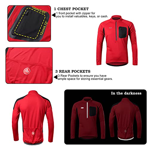 ARSUXEO Ciclismo Jersey Mens Maniche Lunghe