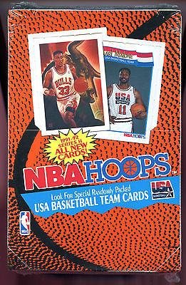 Sports Memorabilia 1991-92 Hoops Basketball Card Set Wax Pack Box Series Two 2 II USA Team Insert - Basketball Wax Packs