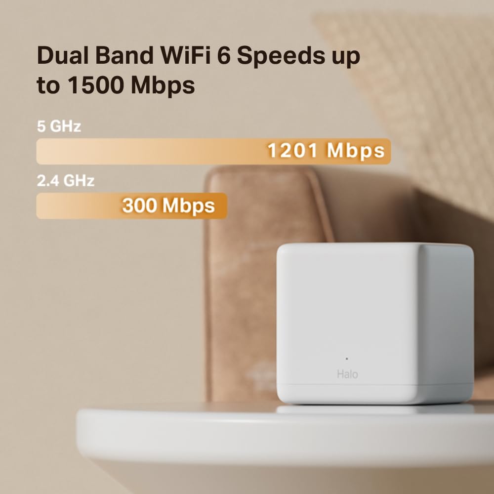 Mercusys Halo H1500X - Set Wi-Fi 6 Mesh Wi-Fi (confezione da 3), router e ripetitore Dual Band AX1500, porta Gigabit, consigliato per case con 3-5 camere da letto