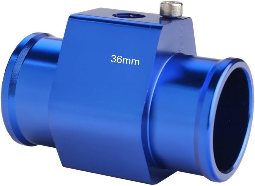 JUDING Aluminum Blue Water Temp Meter Temperature Gauge Joint Pipe Radiator Sensor Adaptor Clamps 36mm