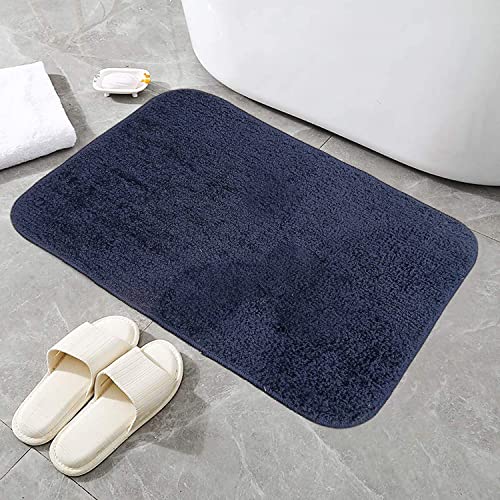 Image of Door Mats for Home | Door Mats for Home Entrance | Door Mat for Bathroom| Soft & Super Absorbent Mats for Shower | Washable, Non-Slip & Quick-Drying Mats (Pack of 2) (Dark Blue)