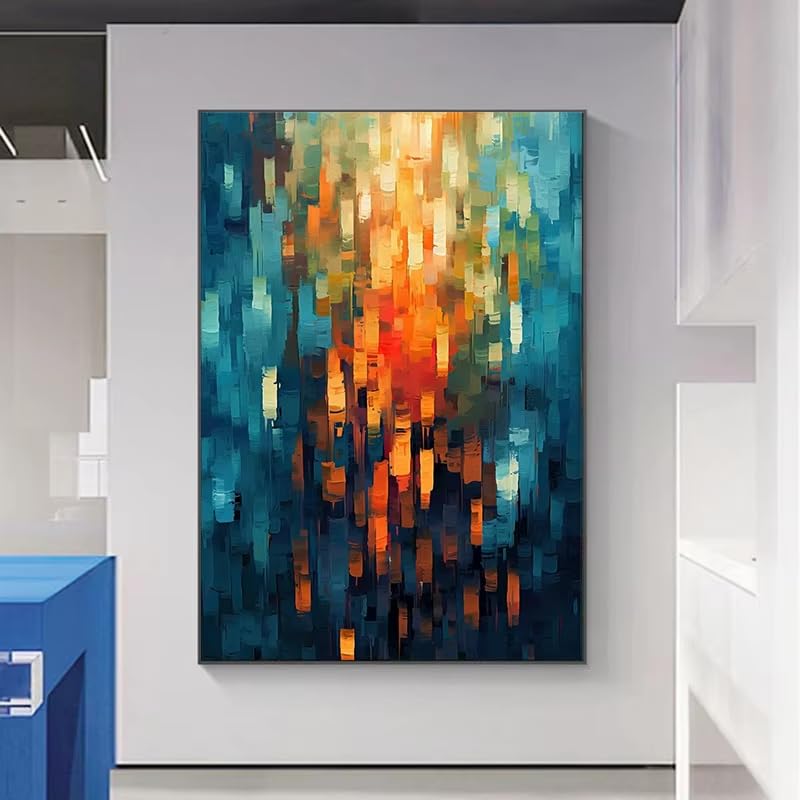 Tableau abstrait scandinave coloré AEFOUU 80x120cm toile salon