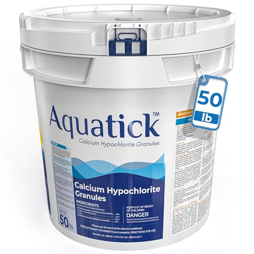Pro-Grade Chlorine Pool Shock, 68% Cal-Hypo Granular Sanitizer, Prevents Bacteria & Algae, Restores Crystal Clear Water - Shock Treatment, Swimming Pool Chemical - 50Lb