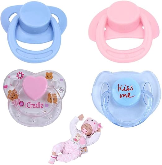 JIJK Pacifier for Reborn Baby Doll 4 Pieces Dummy