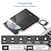ORIGBELIE External CD DVD Drive, Ultra Slim CD Burner USB 3.0 with 4 USB Ports and 2 TF/SD Card Slots, Optical Disk Drive for Laptop Mac PC Windows 11/10/8/7 Linux OS with Carrying Case