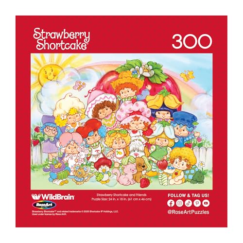 RoseArt - Strawberry Shortcake - Strawberry Shortcake and Friends - 300 Piece Jigsaw Puzzle for Adults by RoseArt - Used condition - Image 5