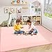 Amearea Modern Area Rugs for Bedroom Living Room, 4x6 Feet Pink Thickened Memory Foam Rug, Fluffy Indoor Washable Rugs Non Slip Minimalist Carpet for Kids Boys Girls Dorm Nursery Room Decor