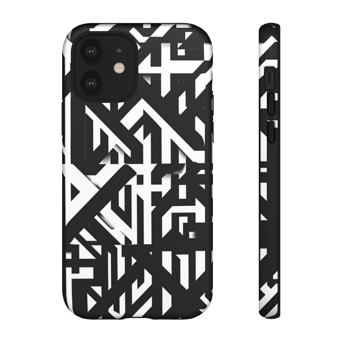 Coque iPhone 12 rigide mate géométrique anti-rayures et chocs
