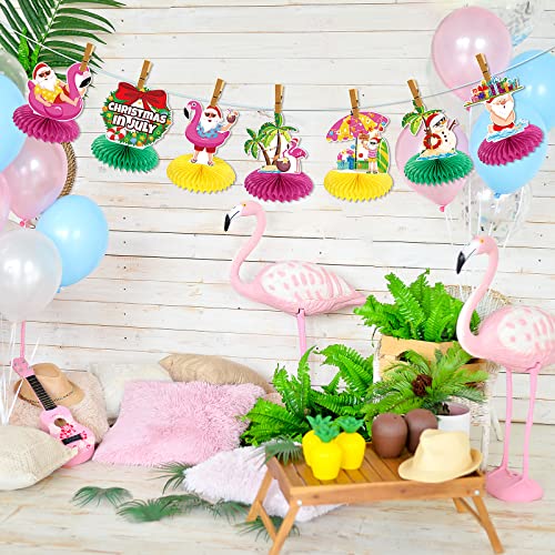 9 Pieces Christmas In July Honeycomb Table Centerpieces Decorations Christmas Tables Centerpieces Hawaii Beach Pool Summer Flamingos Santa Honeycomb Centerpieces Party Supplies #TOP5