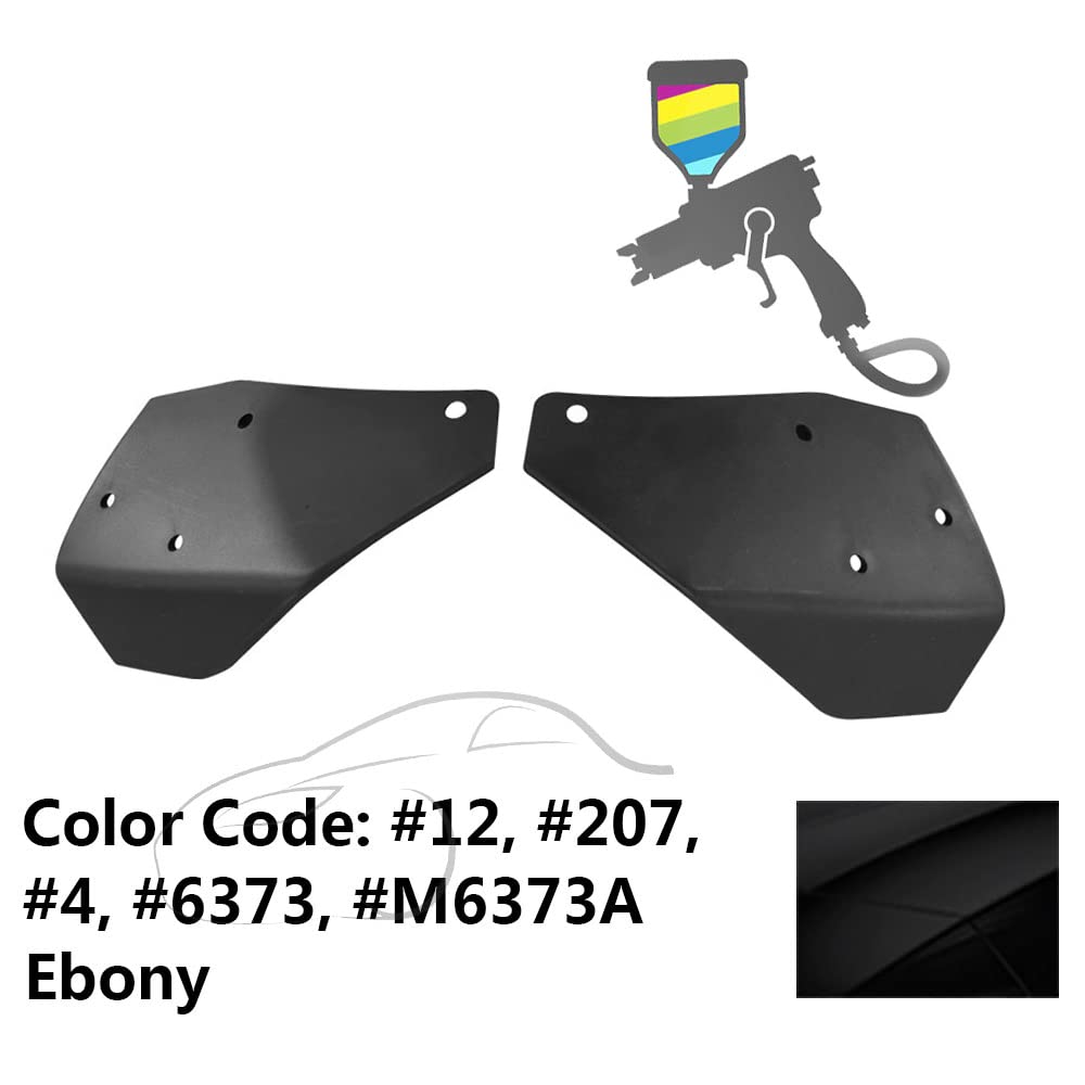 IKON MOTORSPORTS, Front Bumper Corner Winglet Splitters Compatible with 2015-2023 Ford Mustang, GT Style Painted #12 Ebony PP Canard Front Spoiler Winglets Guard Pair, 2016 2017 2018 2019