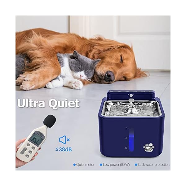 Wireless-Rechargeable-Battery-Operated-Cat-Water-Fountain-Kastty-108oz32L-Larger-Quiet-Automatic-Cat-Fountain-with-Smart-3-Flow-ModesFoodgrade-304-Stainless-Steel-Dish-for-Pets-Inside-or-Outdoor Multi Functional Pet Water Fountain