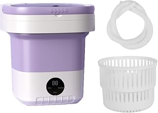Portable Washing Machine,Foldable Touch Screen Mini Washing Machine,Small Washing Machine for Underwear,Baby Clothes or Small Items,Suitable for Apartments,Dormitories,Camping,(7.5 Liters),Purple