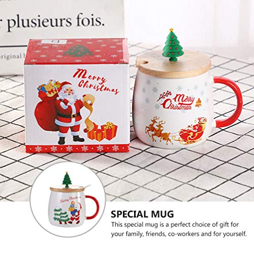 Caneca de Natal Amosfun Papai Noel Caneca de café de cerâmica xícara de chá leite infantil copo de N