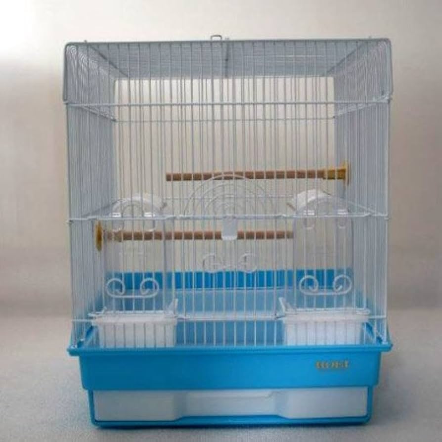 HOEI 鳥かご 鳥かご HOEI 465オカメステンレス 底色ホワイト 中型インコ 大型