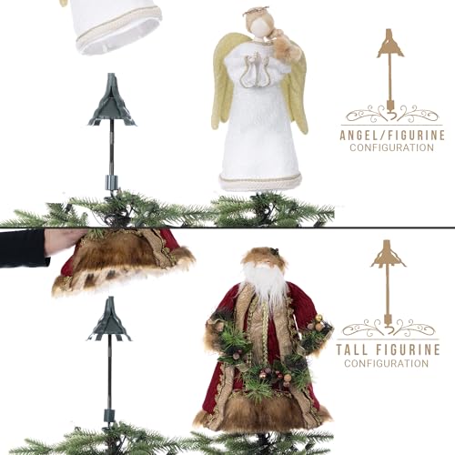 [Christmas Tree Topper Holder] - Twist-on Holiday Universal Tree Topper Stabilizer Fits All Base Types- Metal White Support Rod with Adjustable attachments to stabilize Seasonal Treetop Ornaments by VILLAGE LIGHTING COMPANY - Image 5