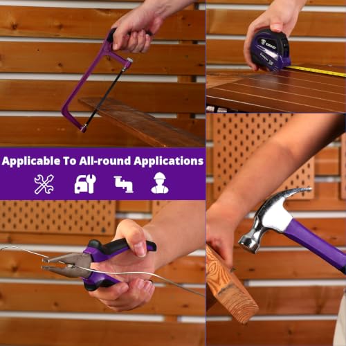 Image of DEKOPRO Tool Set: 228 Piece Home Tool Kit, Household Basic Repair Tool Set Comes with Storage ToolBox, Socket Wrench Set for Car, Hand Tool Box Set for Home - Purple