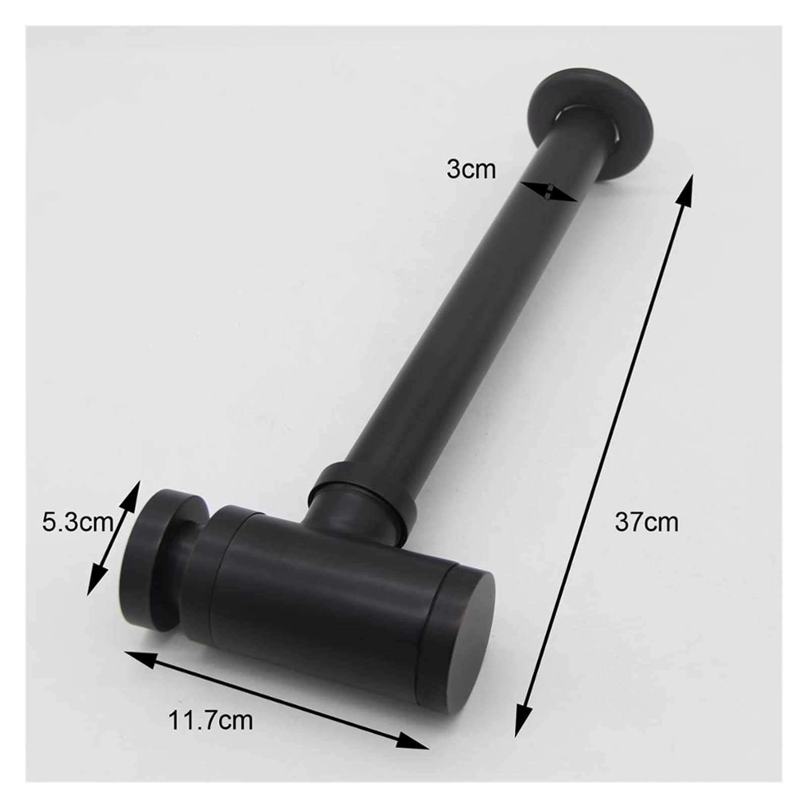 Apto para sifón Redondo de latón Color Antiguo/Juego de Drenaje Negro Residuos de tubería de Lavabo de tocador de baño con Drenaje Emergente XSQ1-8 Exquisito (Color : Sin rebosadero 2) (Bote