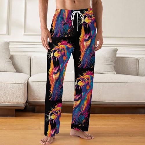 Animal Graphic Men's Pajama Pants Lightweight Casual Soft Lounge Pants Sleepwear with Drawstring Pockets2
