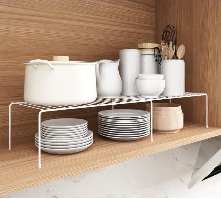 Miniatura 7 de iPEGTOP Juego de 2 organizadores de armario de cocina expandibles, 4 piezas ajustables para congelador, estante de alambre de almacenamiento de