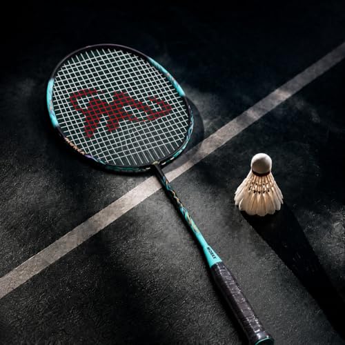 Image of Morex Carbon Graphite Badminton Racket with Full Cover Bag | Durable Carbon Shaft & Curve Frame for Better Sweet Spot & Smash Power | Ideal for Beginners & Advanced Players (Blue & Black)