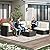 DWVO 7-Piece Patio Furniture Set, All-Weather PE Rattan Wicker Outdoor Sectional Sofa with Soft Cushions & Coffee Table, Patio Conversation Set for Backyard, Garden, Porch, Balcony (Beige+Black)