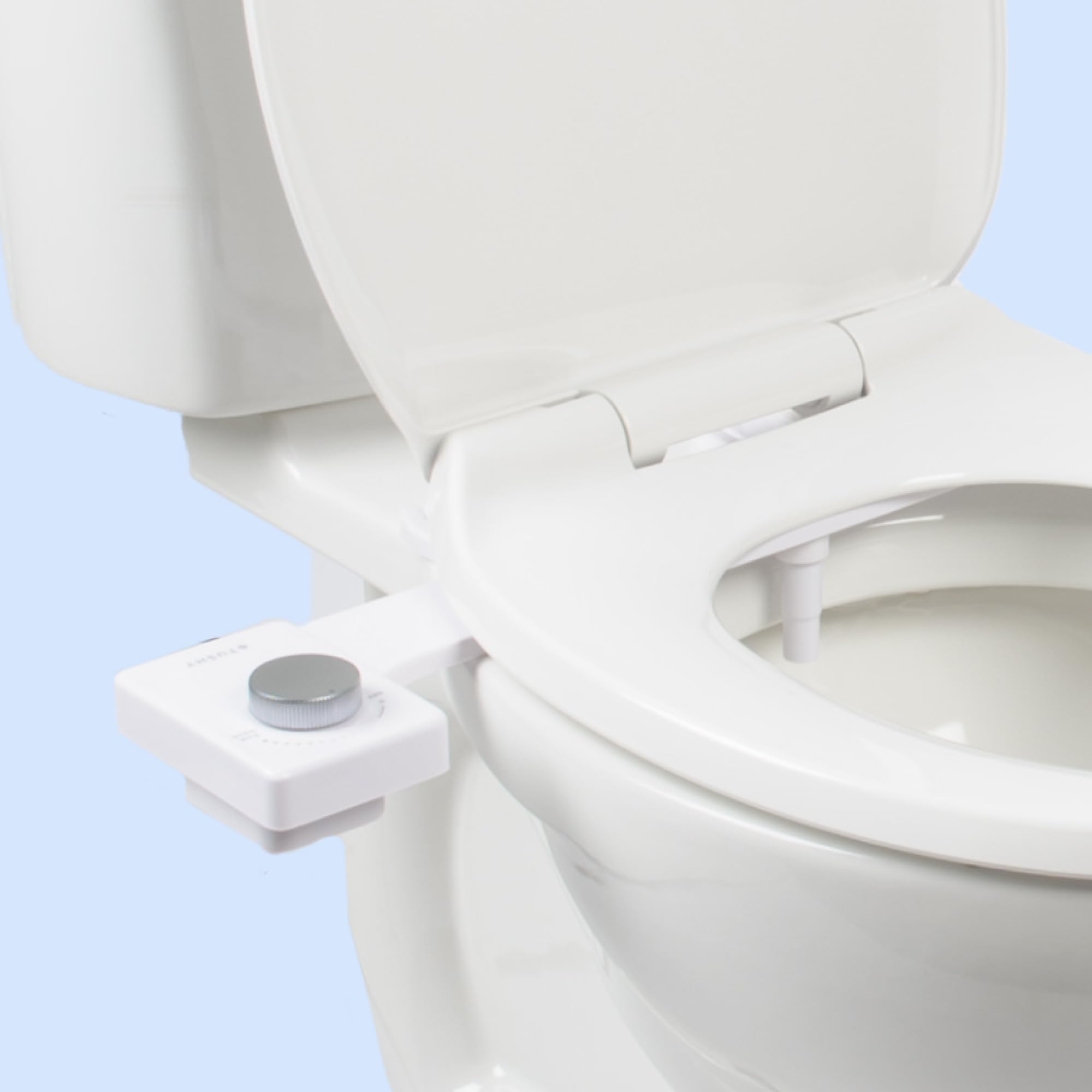 TUSHY Fresh Ultra-Slim Starter Bidet Attachment, Silver | Non-Electric, Cool Water Rear Wash, Adjustable Pressure, Self-Cleaning