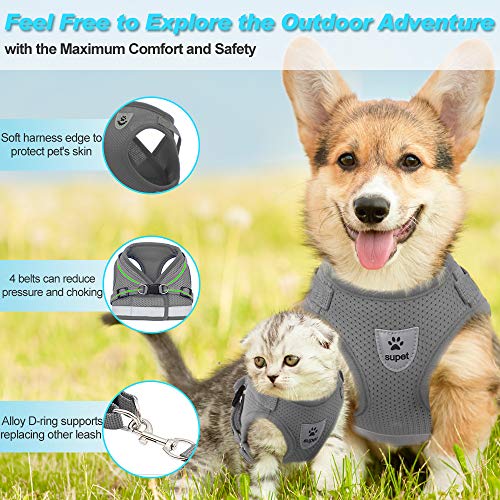 Supet Cat Harness and Leash Set for Walking Cat and Small Dog Harness Soft Mesh Puppy Harness Adjustable Cat Vest… - Image 4